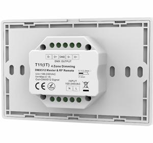 T11(IT) 100-240VAC Panneau tactile en verre DMX512 Contrôleur principal à distance <span class=keywords><strong>DMX</strong></span> <span class=keywords><strong>Console</strong></span> <span class=keywords><strong>DMX</strong></span> pour bande LED monocolore - Product Image 2