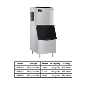 Máquina de Hielo Profesional de Acero Inoxidable de 300 kg, Máquina para Hacer Cubos de Hielo Comerciales, Precio de Máquina para Hacer Hielo para Negocios y Restaurantes 25 - Product Image 1