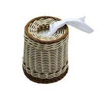Boîte à mouchoirs tressée moderne en rotin naturel, compatible avec les formats standard, facile à nettoyer, pour chambre, salle de bain, coiffeuse, bureau, décoration intérieure
