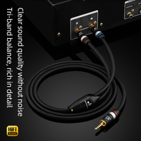 Câble audio double RCA 4,4 mm 2RCA pour projecteur, microphone, lecteur MP3, lecteur CD/DVD, 6N OFC, pièce équilibrée 6N OFC 4,4 mm