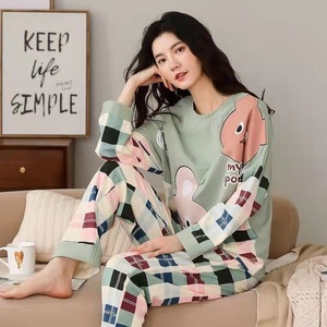 Pijama de Mujer Primavera y Otoño Manga Larga Ropa de Casa para Otoño e Invierno Tallas Grandes Conjunto Sencillo y Suelto para Usar en Exterior - Product Image 6