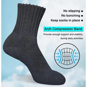 Breman Chaussettes thermiques pour femme, 4 paires, épaisses, rembourrées, antidérapantes, avec soutien de la voûte plantaire, douces, confortables, en tricot de spandex, à revers quotidien - Product Image 4