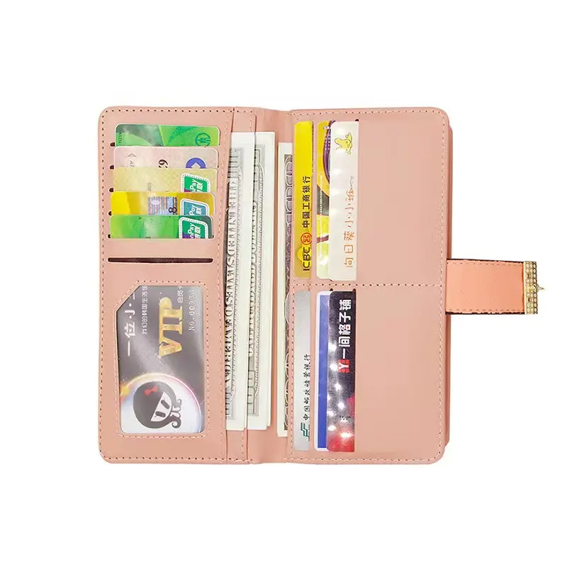 Billetera de flores de hoja hueca personalizada para mujer, bolso de tarjetas dulce a la moda, billetera de mano con hebilla de cremallera, nueva