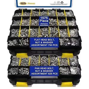 1575 Pc Stainless Steel Screw Nut Washer Assortment Metric Grade A Pan Flat Head Bolts Hardware Set - Product Image 2