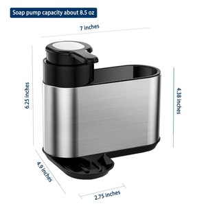 Organisateur d'évier de cuisine <span class=keywords><strong>en</strong></span> acier inoxydable avec <span class=keywords><strong>porte</strong></span>-éponge <span class=keywords><strong>en</strong></span> métal et distributeur de <span class=keywords><strong>savon</strong></span> - Product Image 5
