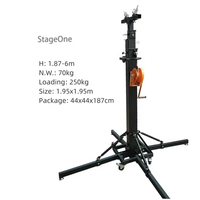 Soporte Plegable Portátil de Hierro para Exteriores con Manivela de Elevación, Truss Vertical de 6M, Soportes para Altavoces Line Array, Manivela Manual, Carga de 250kg