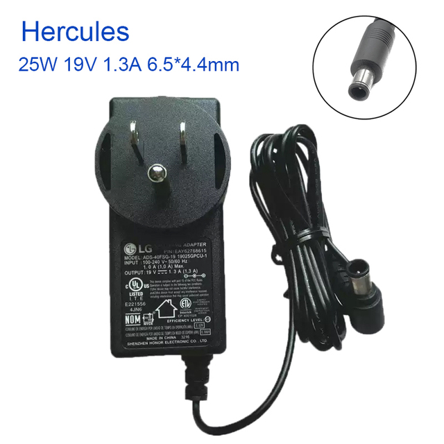 Hot Sale for LG Monitor Switching AC Power Adapter 25W 19V 1.3A 6.5*4.4mm ADS-40FSG-19 ADS-25FSF-19 AD2139620 LCAP26 Charger