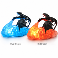 Lampe de nuit LED 3D Flamme de Dragon, Lampe Dragon Fantastique Créative, Jouet Lumineux Décoratif de Bureau pour la Décoration de Chambre