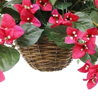 Bouganvillée artificielle rouge de 70 cm, panier suspendu, décoration d'intérieur, plante florale artificielle