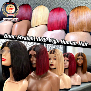 Perruque Bob Courte Droite 12A Double Drawn Vietnamienne, Couleur Naturelle, Coupe Droite 2*6, Cheveux de Bébé, Cheveux Humains Remy, Perruque Sans Colle avec Fermeture en Dentelle HD - Product Image 2