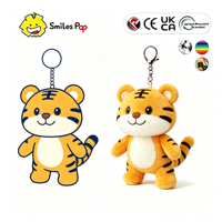 Fabricant OEM ODM CE CPC, jouet en peluche miniature tigre de la série animale, conception d'échantillon personnalisée, porte-clés en peluche sur mesure