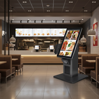 Bornes de commande pour restaurant, terminal tactile libre-service 21,5'', distributeur automatique mural pour billets, kiosque de paiement libre-service basé sur RFID