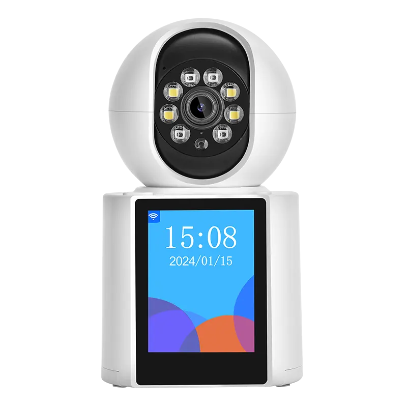 2.8 인치 화면 iCsee 3MP 스마트 와이파이 아기 모니터 카메라 비디오 통화 인터콤 보안 AI 스마트 CCTV 실내 카메라