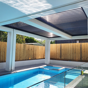 Pergolas électriques en aluminium réglables avec toit à lames orientables rétractables pour <span class=keywords><strong>couverture</strong></span> de piscine - Product Image 5