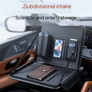 2025 Multi-Functional <b>Car</b> Storage Organizer Leather Foldable Rear Seat Back Storage Bag Hanging Feature Dining <b>Table</b> for <b>Car</b> - Product Image 3