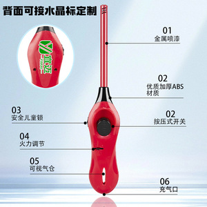 Briquet à flamme nue pour cuisson, barbecue, cuisine, allumage de bougies, avec long tuyau et buse longue - Product Image 4