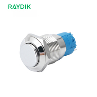 12mm 12V Plat Bombée Micro Normalement Fermé Sonnette Mini Interrupteur à Bouton-Poussoir En Métal 2 Broches