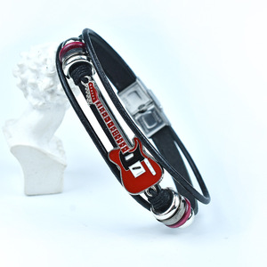 <span class=keywords><strong>Bracelet</strong></span> en <span class=keywords><strong>cuir</strong></span> de basse jazz <span class=keywords><strong>moderne</strong></span> pour étudiants <span class=keywords><strong>Bracelet</strong></span> à la mode en alliage de zinc fait à la main avec boucle en acier inoxydable - Product Image 2