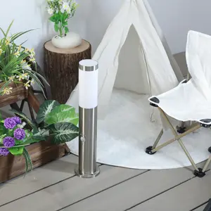 Yeni moda IP44 su geçirmez sütun çim ışığı avlu aydınlatma kullanımı paslanmaz çelik tarafından açık bahçe ayağı lamba