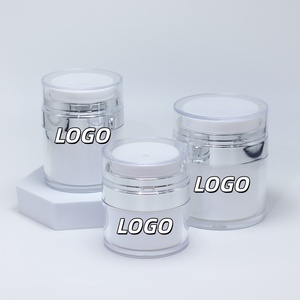 Pot à pompe sans air 15/30/50g, flacon vide en acrylique pour crème, rechargeable, cosmétique, facile à utiliser, conteneur portable, outils de maquillage de voyage - Product Image 1