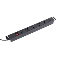 Unité de distribution d'alimentation 1U personnalisée de 19 pouces avec 6 prises PDU commutées pour les applications de rack de serveur et de centre de données