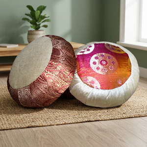 Último diseño de alta calidad de seda Zafu cojín decorativo impreso alforfón casco Polycot almohada cómoda - Product Image 2