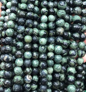 ナチュラルストーングリーンアイジャスパーラウンドビーズ自然石ビーズ - Product Image 6