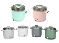 Cuisinière électrique à usage multiple de 1,5 L Cuisinière à vapeur marmite à nouilles marmite à soupe mini marmite électrique avec cuiseur à vapeur pour l'auberge et la maison
