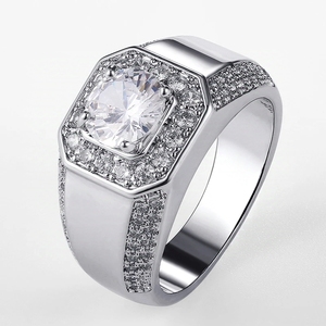 Classico anello da uomo di alta qualità zircone <span class=keywords><strong>argento</strong></span> placcato <span class=keywords><strong>oro</strong></span> prepotente matrimonio all'ingrosso anelli per gli uomini GJZ0125 - Product Image 1