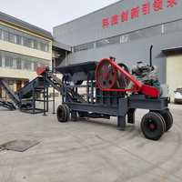 Concasseur à mâchoires mobile diesel 400x600 de haute qualité, capacité 50-100tph, installation de concassage de pierres portable sur roues, marque TIDE