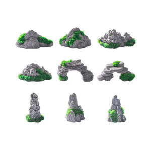 Phụ kiện trang trí tiểu cảnh bể cá, tiểu cảnh đá giả, chậu hoa bể cá, terrarium, tượng núi nhựa giả thực tế - Product Image 2