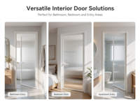 Porte intérieure battante en aluminium sur mesure, porte de séparation de pièce en verre gris teinté