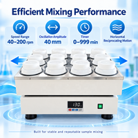 Agitateur horizontal automatique Cenlee pour laboratoire, 12 positions, mélangeur numérique à mouvement alternatif pour bouteilles de 2 L, idéal pour les tests d'extraction des déchets solides