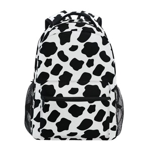 High Quality Multifunction Waterproof <b>Backpack</b> Bags Customs logo Printing <b>Black</b> White School Bag - Product Image 1