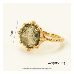 Anello in Argento 925 con Agata Muschiata, Pietra Cristallina Naturale per Matrimoni, Fidanzamenti, Regali, Feste e Anniversari - Product Image 5