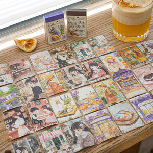 Monde Café Série Café Thème Autocollants Décoratifs 50 pcs/pack Livre Manuel Collage En-tête Autocollant Ensemble - Product Image 3