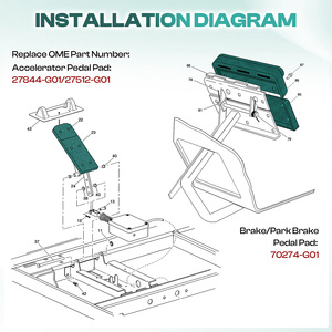 Juego de Cubiertas para Pedales EZGO, Kit de Almohadillas para Pedal de Acelerador y Freno, Compatible con Carritos de Golf EZGO DCS&<span class=keywords><strong>PDS</strong></span>&TXT 1994-UP G&E - Product Image 5
