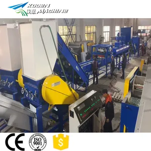 Plastic bottle recycling machine pet crushing washing drying recycling line pet bottle flakes hot washing recycling machine