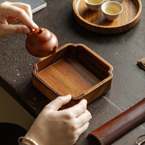 Guanlan Walnut Wood <b>Tea</b> <b>Tray</b> Solid Wood Dry Brewing Table <b>Tea</b> Ceremony Accessory Household Use - Product Image 3