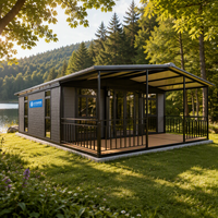 Maison conteneur préfabriquée extensible 40Ft 30Ft 20Ft, moderne, avec panneaux sandwich EPS, alimentée à l'énergie solaire, écologique, salon pliable