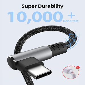 Góc bên phả<span class=keywords><strong>i</strong></span> 90 độ khuỷu tay nhanh chóng sạc bện Nylon USB A để Loạ<span class=keywords><strong>i</strong></span> C Cáp dữ liệu cho máy tính máy quét mã vạch tai nghe - Product Image 3