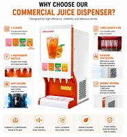 Machine à jus de fruits commerciale, distributeur de boissons froides à 4 robinets, machine à distribuer des boissons aux fruits pour café, hôtel