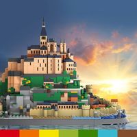 Set de Construcción Modular MOC de 1392 Piezas, Ladrillos Encajables, Edificio Panorámico en la Cima de una Colina, Bloques de Construcción para Niños, Juego STEM