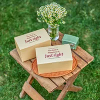 Boîte de rangement pour biscuits et desserts, à ouverture coulissante et rabattable, en carton ivoire jaune, finition mate, carrée avec logo – Meilleures ventes