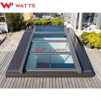 Installation facile pour le bricolage électrique escamotable coulissant double vitrage toit plat trappes d'accès lucarne de fenêtre pour escaliers