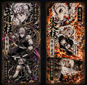 Póster Colgante de Madera con Impresión a Todo Color de <span class=keywords><strong>Anime</strong></span> Japonés, Tanjiro Nezuko, Esquinas Cuadradas, Pintura a Tinta, Juego de Mesa - Product Image 4