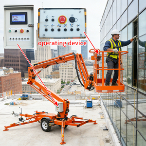 Plateforme de travail aérienne remorquable de 12 m - Tuyau haute pression 53 MPa, certifiée CE, charge de 200 kg et <span class=keywords><strong>essieu</strong></span> à torsion équilibrée - Product Image 3