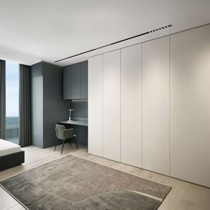 Armario de Madera Maciza de Lujo Ligero Personalizado para Toda la Casa, para Dormitorio, Entrada, Zapatero, Guardarropa, Armario con Iluminación LED de China - Product Image 2