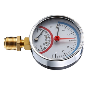 High Quality Low <strong>Price</strong> Bourdon Tube <strong>Thermo</strong>-Manometer Pressure Temperature Gauge with Brass Connector Factory Direct Delivery - Product Image 1