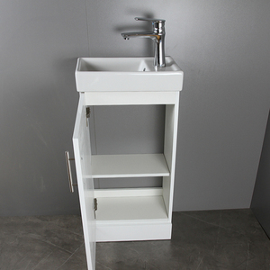 Modern Luxury Small <strong>Free</strong> <strong>Standing</strong> MDF <strong>Bathroom</strong> Cabinet Vanity with Ceramic Basin Lacquer Finish Framed <strong>Mirror</strong> for Cloakroom - Product Image 3